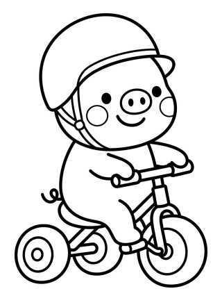 Desenho de George Pig en Triciclo para colorir e imprimir grátis