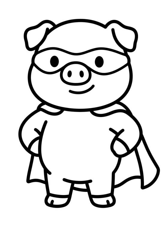 Desenho de George Pig de Superhéroe para colorir e imprimir grátis