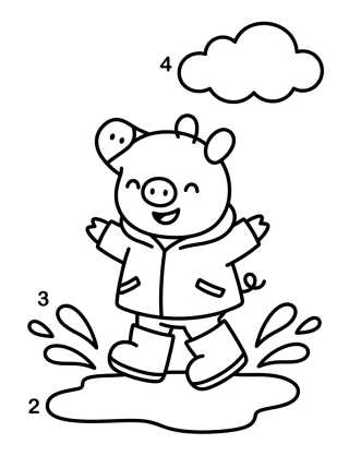 Desenho de George Pig Saltando en Charcos de Lodo para colorir e imprimir grátis