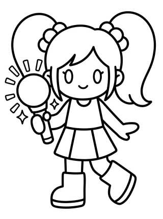 Desenho de Bailarina K-Pop con Bastón de Luz para colorir e imprimir grátis