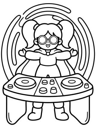 Desenho de DJ Guerrera K-Pop Protectora para colorir e imprimir grátis