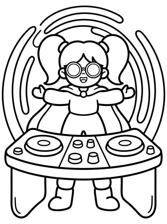 Desenho de DJ Guerrera K-Pop Protectora para colorir e imprimir grátis