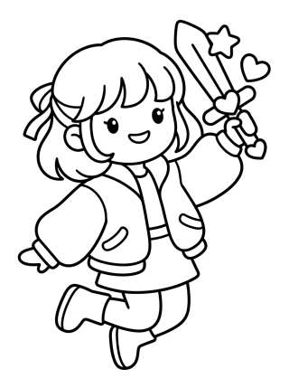 Coleção de desenhos para colorir: Guerreras K-Pop en Acción