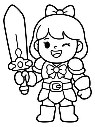 Desenho de Líder Guerrera con Micrófono de Espada para colorir e imprimir grátis