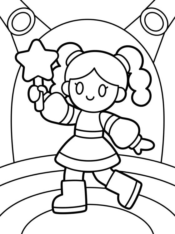 Desenho de Bailarina con Lightstick de K-Pop para colorir e imprimir grátis