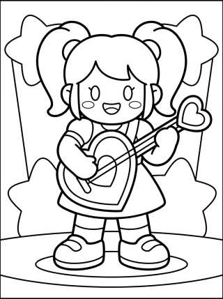 Desenho de Guitarrista Mágica en el Show para colorir e imprimir grátis