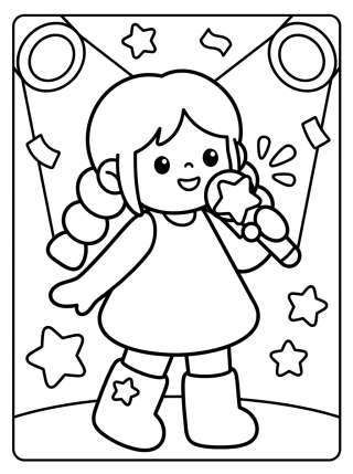 Coleção de desenhos para colorir: Guerreras K-Pop en el Escenario
