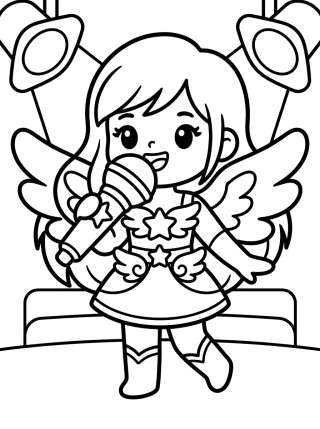 Coleção de desenhos para colorir: Guerreras K-Pop en el Escenario