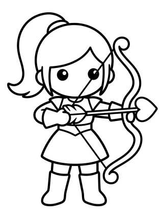 Desenho de Guerrera K-Pop Arquera Encantada para colorir e imprimir grátis
