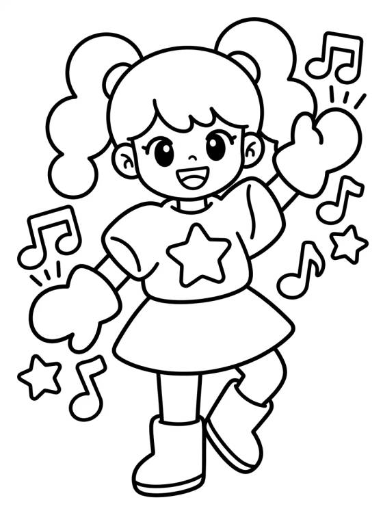 Desenho de Guerrera K-Pop Bailarina Mágica para colorir e imprimir grátis