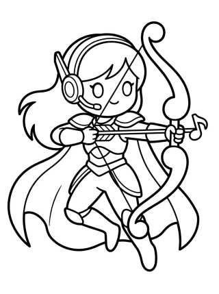 Desenho de Guerrera K-Pop Ninja Musical para colorir e imprimir grátis