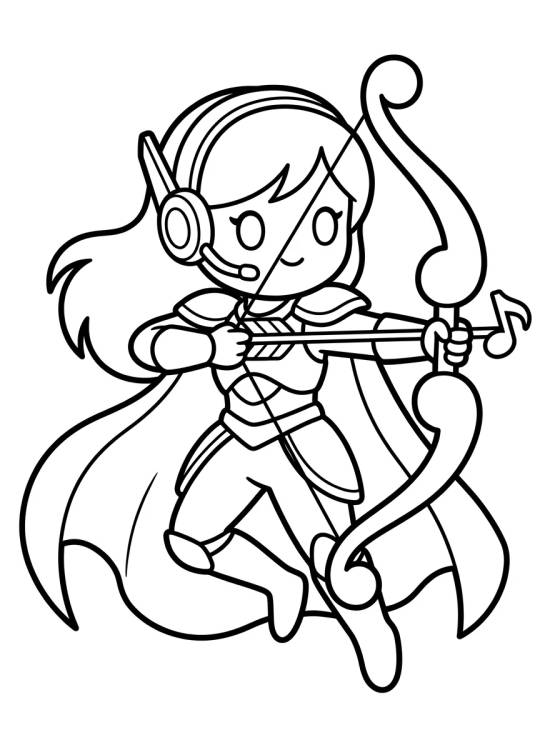 Desenho de Guerrera K-Pop Ninja Musical para colorir e imprimir grátis