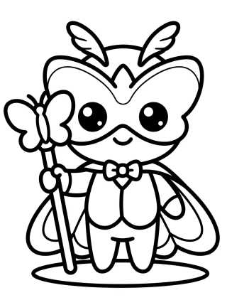 Desenho de Hawk Moth Chibi Tierno para colorir e imprimir grátis