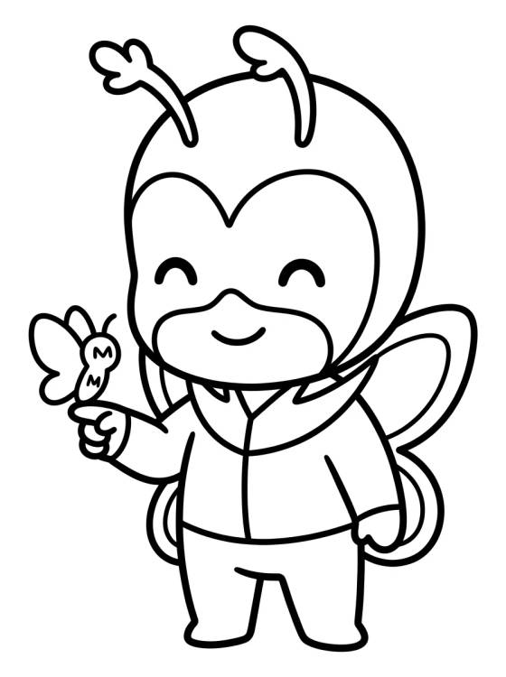 Desenho de Hawk Moth Chibi sosteniendo un Akuma para colorir e imprimir grátis