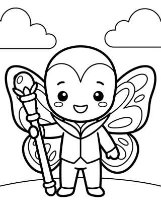Desenho de Hawk Moth con Cetro de Poder para colorir e imprimir grátis