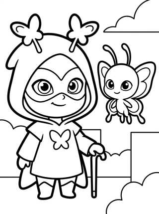 Desenho de Hawk Moth y el Kwami Nooroo para colorir e imprimir grátis