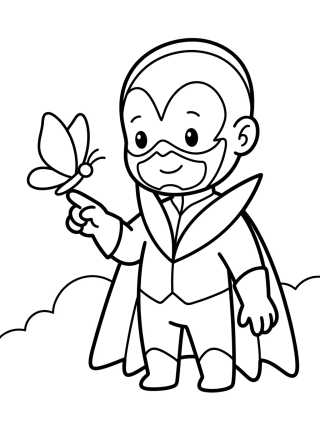 Desenho de Hawk Moth Tierno con Mariposa Akuma para colorir e imprimir grátis