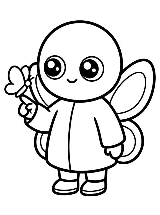 Desenho de Hawk Moth Tierno con Mariposa para colorir e imprimir grátis