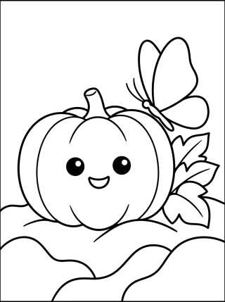 Desenho de Calabaza Sonriente para colorir e imprimir grátis
