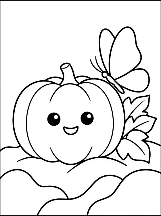 Desenho de Calabaza Sonriente para colorir e imprimir grátis
