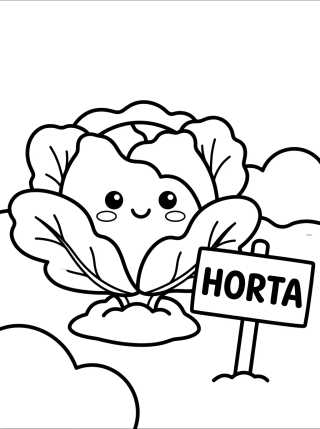 Desenho de Lechuga Tierna en el Huerto para colorir e imprimir grátis