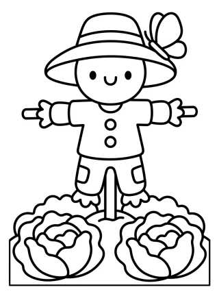 Desenho de Espantapájaros Amigo del Huerto para colorir e imprimir grátis