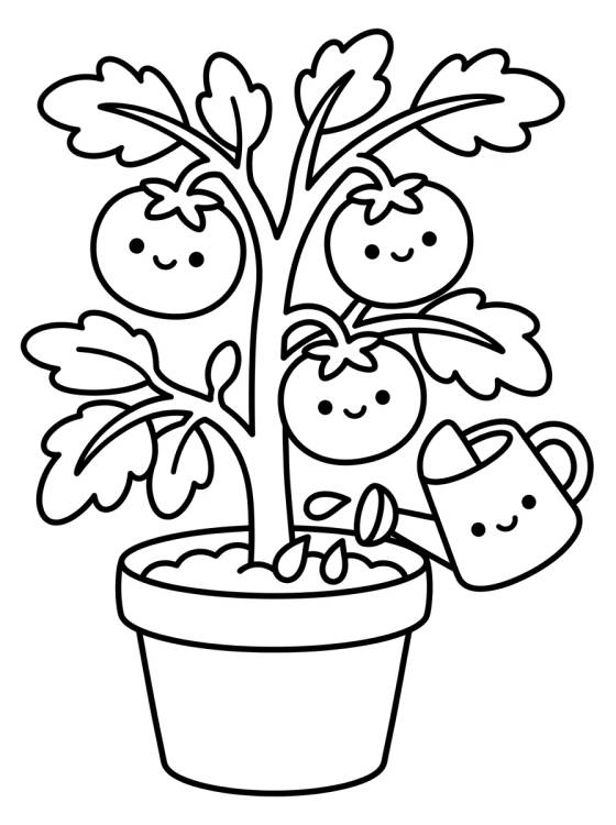 Desenho de Tomatera Feliz para colorir e imprimir grátis