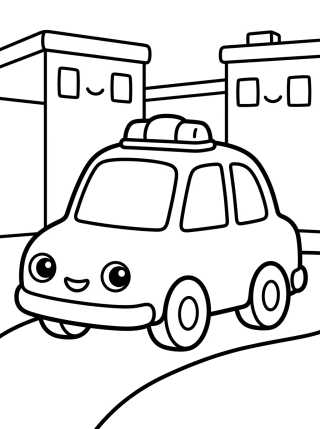 Desenho de Patrulla de Policía Kawaii para colorir e imprimir grátis