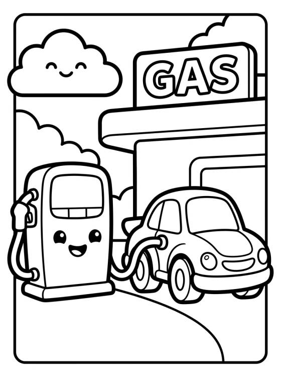 Desenho de Gasolinera Hot Wheels City para colorir e imprimir grátis