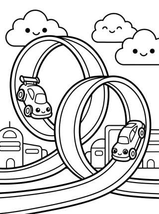 Desenho de Super Looping en Hot Wheels City para colorir e imprimir grátis