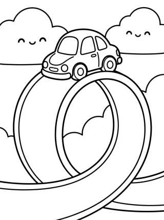 Desenho de Cochecito en el Loop de Hot Wheels para colorir e imprimir grátis