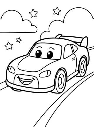 Desenho de Coche de Carreras Hot Wheels Tierno para colorir e imprimir grátis