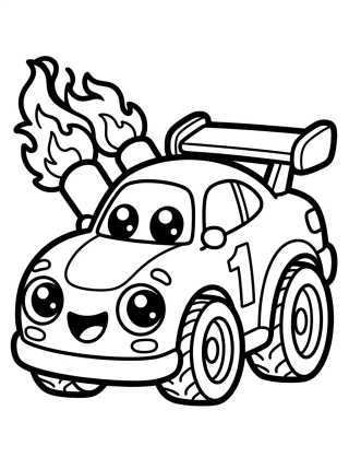 Desenho de Coche de Carreras Hot Wheels para colorir e imprimir grátis