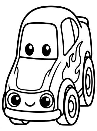 Desenho de Hot Wheels Auto de Llamas para colorir e imprimir grátis