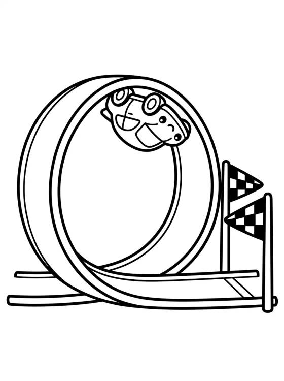Desenho de Hot Wheels Haciendo Loop Radical para colorir e imprimir grátis