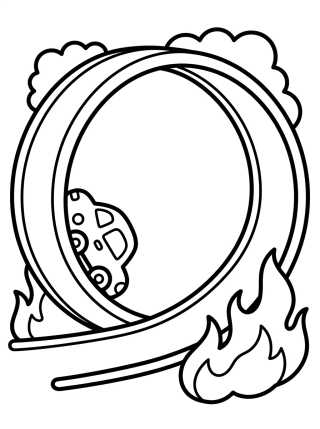 Desenho de Hot Wheels en la Pista Loop para colorir e imprimir grátis