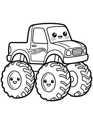 Desenho de Monster Truck Hot Wheels para colorir e imprimir grátis