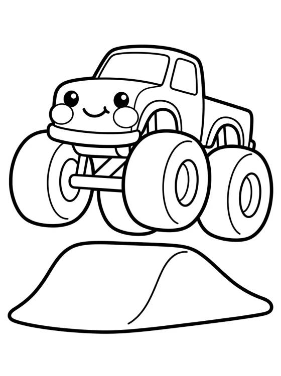 Desenho de Monster Truck Hot Wheels Amigable para colorir e imprimir grátis