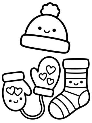 Desenho de Ropa de Invierno Tierna para colorir e imprimir grátis
