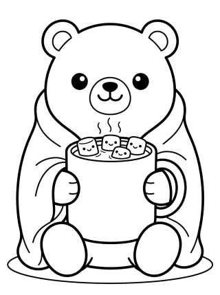 Desenho de Osito con Chocolate Caliente para colorir e imprimir grátis