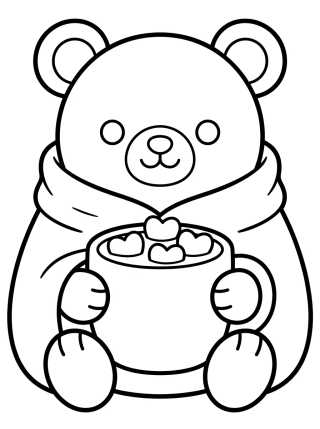 Desenho de Osito con Chocolate Caliente para colorir e imprimir grátis