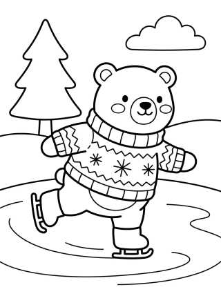 Desenho de Oso Polar con Suéter de Lana para colorir e imprimir grátis