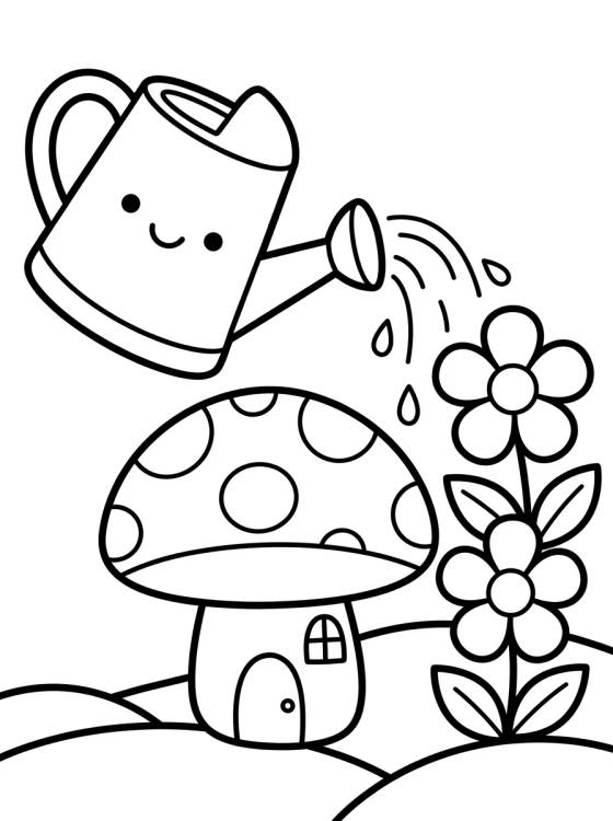 Desenho de Regadera de Jardín Encantado para colorir e imprimir grátis