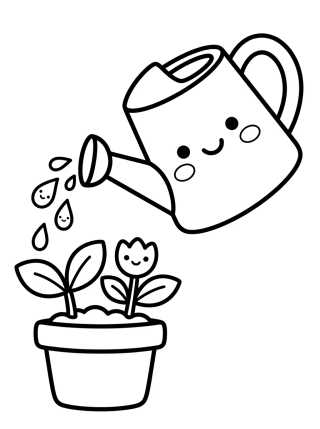 Desenho de Regadera Mágica y Plantitas para colorir e imprimir grátis