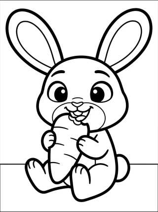 Desenho de Judy Hopps Comiendo una Zanahoria para colorir e imprimir grátis