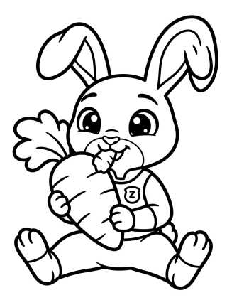 Desenho de Judy Hopps Comiendo una Zanahoria para colorir e imprimir grátis