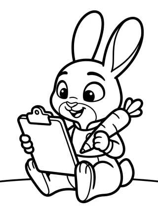 Desenho de Judy Hopps Detective Anotando para colorir e imprimir grátis