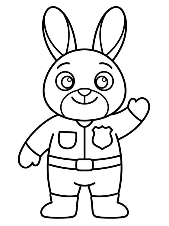 Desenho de Judy Hopps Policía Sonriente para colorir e imprimir grátis