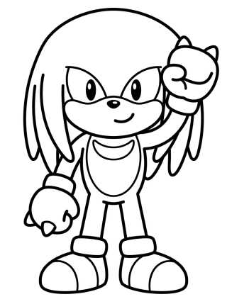 Desenho de Knuckles Saludando Tierno para colorir e imprimir grátis