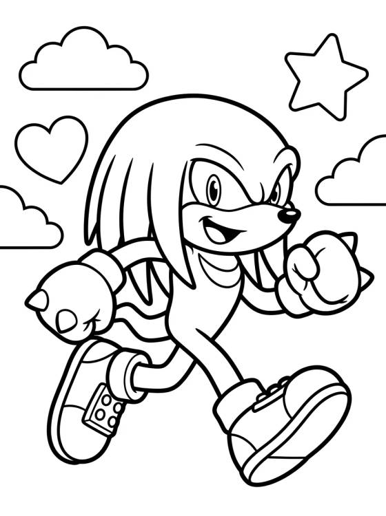Desenho de Knuckles Corriendo Apurado para colorir e imprimir grátis